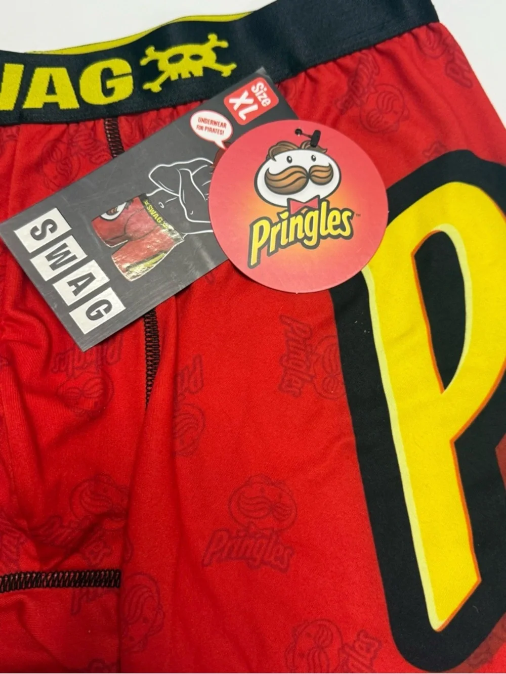SWAG x Pringles Red Men's Boxer Briefs — Logo Waistband Comfort